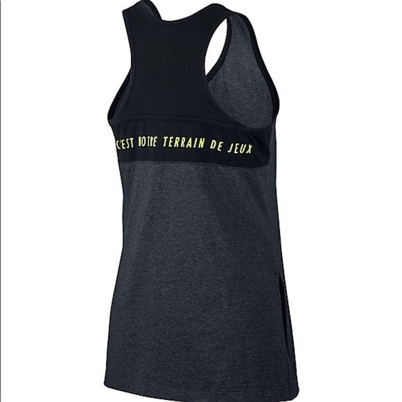 Nike International Racer Back Tank Top Dark Gray - Picture 2 of 4